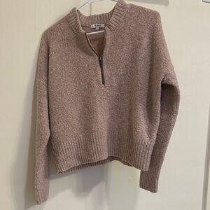 Madewell Taupe Half-Zip Sweater